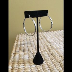 Silver etched earrings